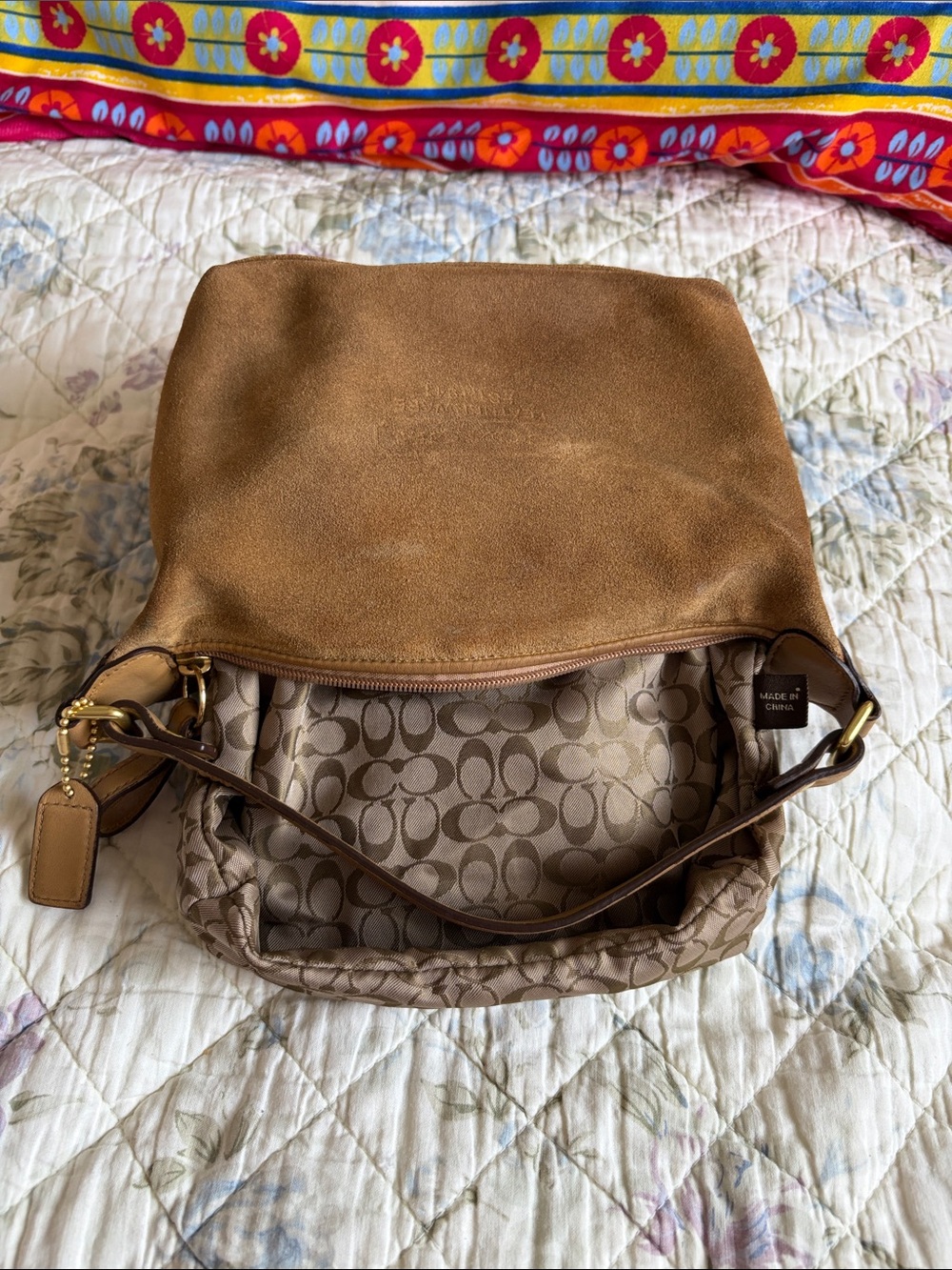 Coach Suede Vintage Demi Hobo Shoulder Bag Y2K - Picture 14 of 16